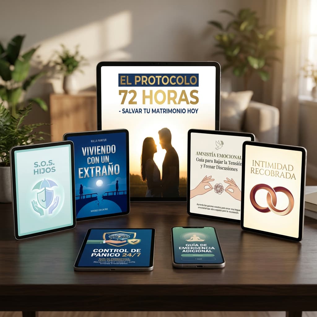 El Protocolo 72 Horas: Salvar tu Matrimonio hoy + 4 BONOS exclusivos + Kit Escudo de Paz + Kit Tregua Inmediata + Audios de meditación y superación.